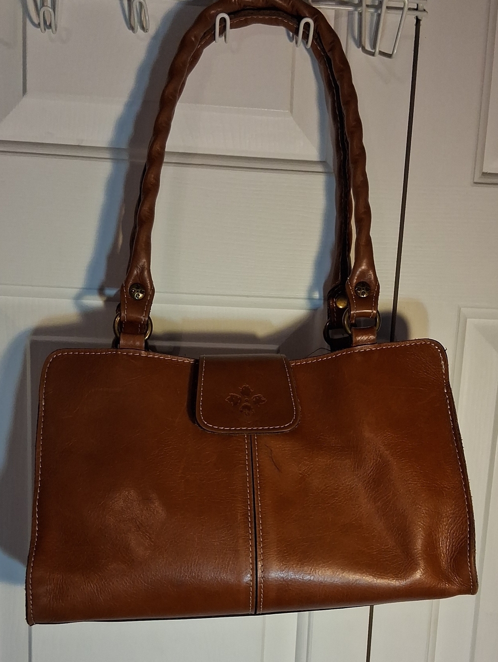 Patricia Nash Classic Leather Shoulder Bag in Brown